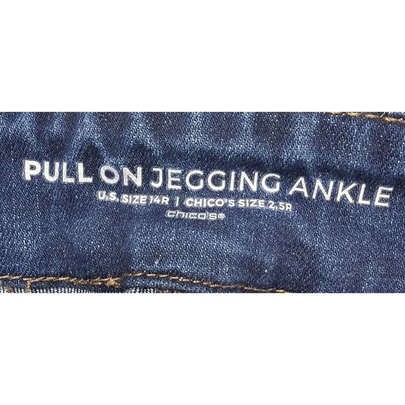 Chicos Celestial Cuff Embroidered Embellished Pull On Ankle Jeggings Sz 14R NWT - Picture 7 of 14